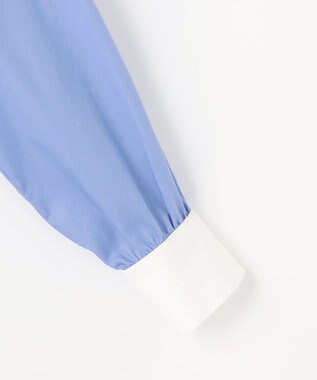 ANY SIS ニットレイヤード シャツ ツインセット チャコール×ブルー