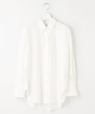 自由区 【洗える】ストレッチシャーティング ベーシック シャツ アイボリー系