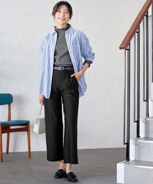 Tiaclasse 【安田美沙子さん着用・選べる2type・洗える】 フリルニットトップス フリル襟：チャコール