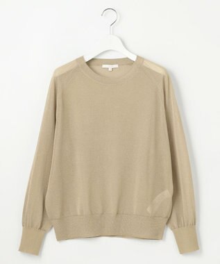 自由区 【洗える】シアーアセテート ニット ベージュ