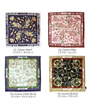 ROOTOTE 3664【エコバッグになるチャームトート】LT.トール.スカーフ-A 01：フラワー・ネイビー