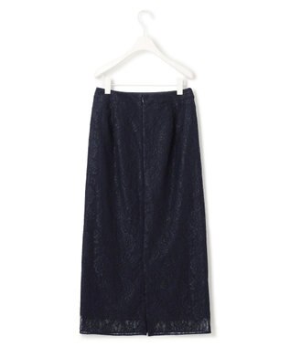 ICB 【洗える】ナイロンラッセルレース ナロースカート ネイビー系