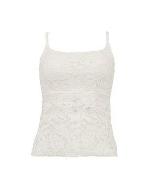 BRADELIS New York 【BRADELIS New York】レーシィブラキャミ26S1 カップ付き ブラトップ 補正下着 ノンワイヤー オフホワイト