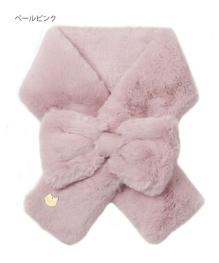 MOONBAT 【新色追加】PAUL & JOE ACCESSOIRES フェイクファーリボンマフラー ペールピンク