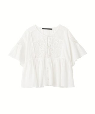 YECCA VECCA 刺繍レースブラウス Off White