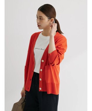Green Parks 洗える　ショート丈カーディガン Orange