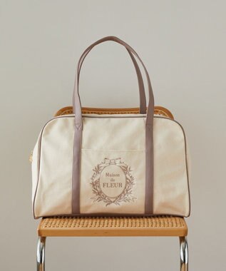 Maison de FLEUR キャンバスキャリーオンボストンバッグ