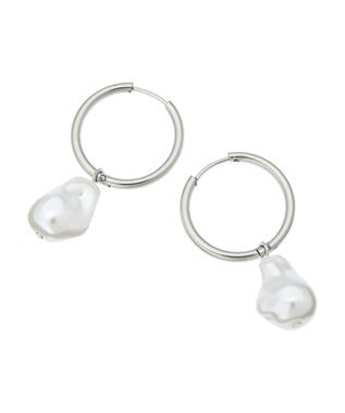 Green Parks ・ＨＡＬＦ　ＴＩＭＥ　サージカルバロックパールピアス Silver