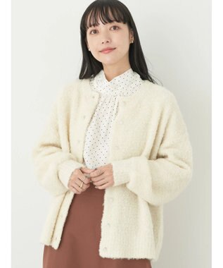 earth music&ecology ブークレカーディガン Ivory