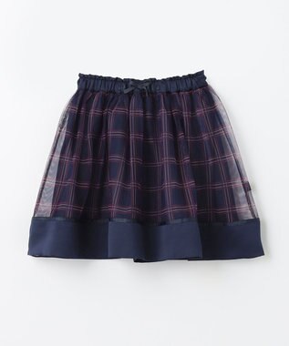 組曲 KIDS 【110-140㎝】ノエルチェック チュールスカート ネイビー系5