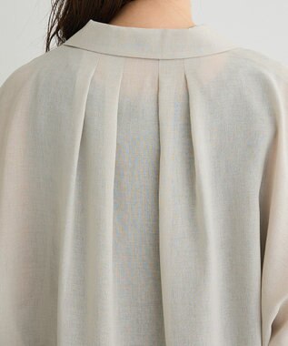 Green Parks 開襟シアーシャツジャケット Gray Beige