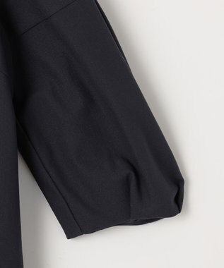 自由区 S 【WEB限定・洗える】カラミストレッチパフスリーブ ワンピース ネイビー系