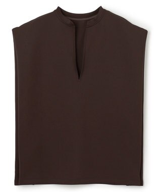 UNFILO BEAUTY FORM JERSEY Light キーネックトップス ブラウン