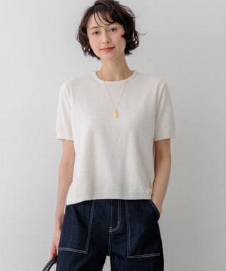 23区 コットンナイロンミニブークレ ニットT