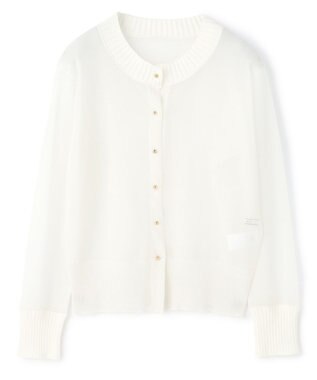 BEIGE， PYRRHOT / シアーコンビ リブカーディガン Ecru