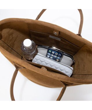 UNBILLION カシュカシュ cache cache / スエード調口元パイピングトート キャメル