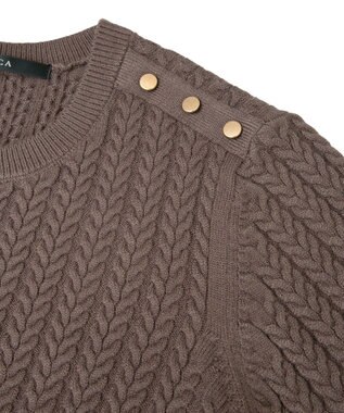 YECCA VECCA 金釦ミニケーブルニット Charcoal Gray