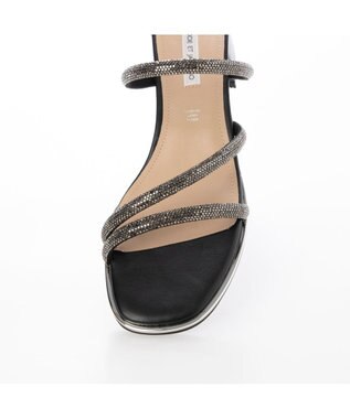 MODE ET JACOMO <MODE ET JACOMO>ラインストーンストラップミュールサンダル ブラックビー