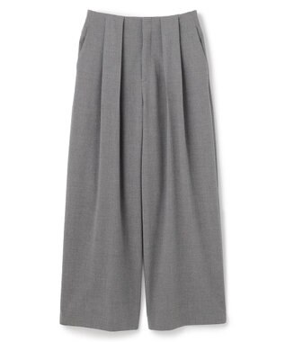BEIGE， 【セットアップ対応・洗える・Precious 10月号掲載】ZEPHYR / ウールライクタックベルトワイドパンツ Top Gray