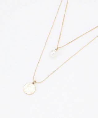 ANY SIS メタルコイン2連 ネックレス ゴールド