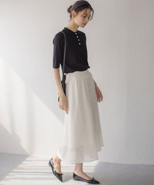 組曲 S フェザーチュール スカート オフベージュ系