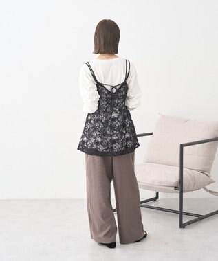 earth music&ecology モールレースキャミチュニック Black