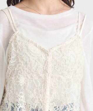 earth music&ecology モールレースキャミチュニック Ivory