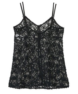 earth music&ecology モールレースキャミチュニック Black