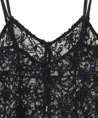 earth music&ecology モールレースキャミチュニック Black