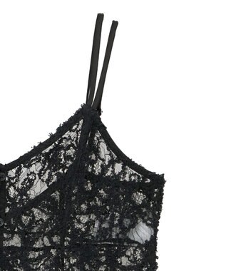 earth music&ecology モールレースキャミチュニック Black