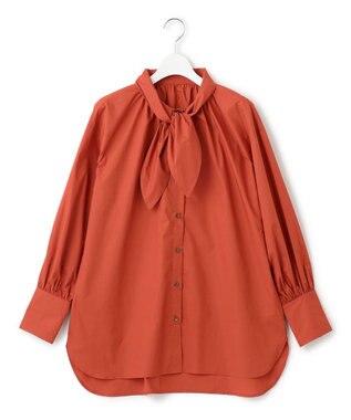 J.PRESS YORK STREET 【WOMEN】コットンボータイ ブラウス オレンジ系
