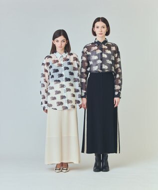 GRACE CONTINENTAL シアーCatブラウス ブラック