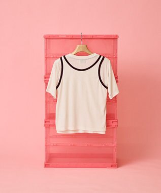 AMERICAN HOLIC 【PENNEY'S】配色タンクトップ+Tシャツ Ivory