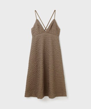 GRACE CONTINENTAL エンボスキャミワンピース ブラウン