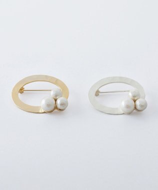 Pisceans ツチメリング&コットンパール ブローチ マットゴールド