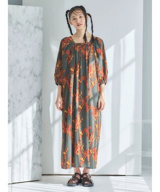 Green Parks ■ＥＳＣＡＲ　アートフラワーｐｔワンピース Charcoal Gray