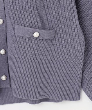 ANY 【手洗い可】パールカーディガン ブルーグレー