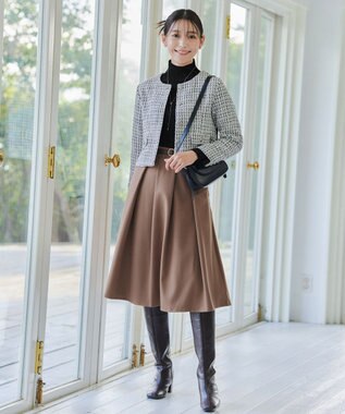 Tiaclasse 【洗える】ツイードノーカラージャレロ ホワイト