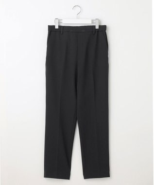 自由区 L 【撥水加工・洗える】TRギャバ裏起毛テーパード パンツ ブラック系