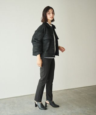 #Newans ツイードブルゾン ブラック