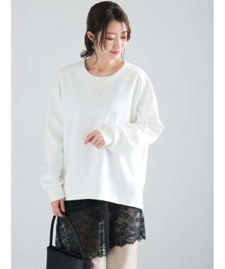 Te chichi バックジップダンボールプルオーバー オフホワイト