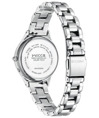 CITIZEN 【ソーラーテック電波時計】wicca ときめくダイヤ 日付あり バンド調整が簡単 5気圧防水 シルバー