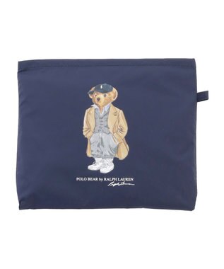 MOONBAT POLO RALPH LAUREN(ポロ ラルフローレン) ポケッタブルレインバッグ SEASON BEAR ポロベア ネイビーブルー