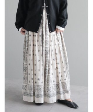 CRAFT STANDARD BOUTIQUE パネル柄マキシギャザースカート