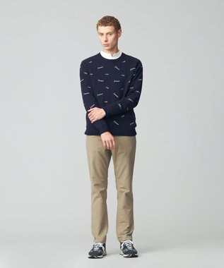 J.PRESS MEN エンブロイダリー クルーネックニット ネイビー系