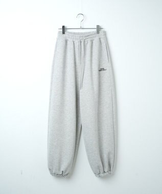 WEGO 裏起毛ロゴ刺繍スウェットパンツ 杢グレー