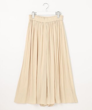 自由区 【セットアップ可/洗える】ブライトサテンライト ギャザーパンツ ベージュ系