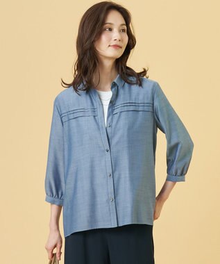 J.PRESS LADIES S 【シーンレスに活躍】ウォッシャブルキュプラツイル タックデザイン ブラウス