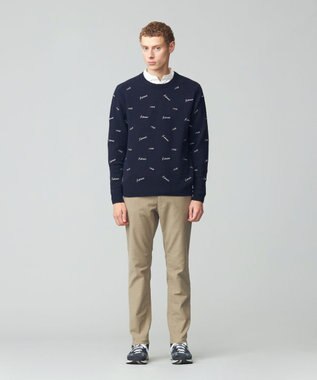 J.PRESS MEN エンブロイダリー クルーネックニット ネイビー系