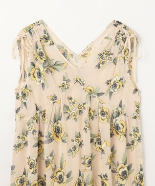 GRACE CONTINENTAL エスニックフラワー刺繍ワンピース ベージュ